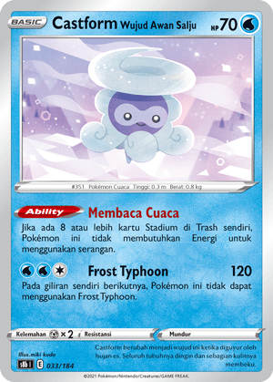 Castform Wujud Awan Salju